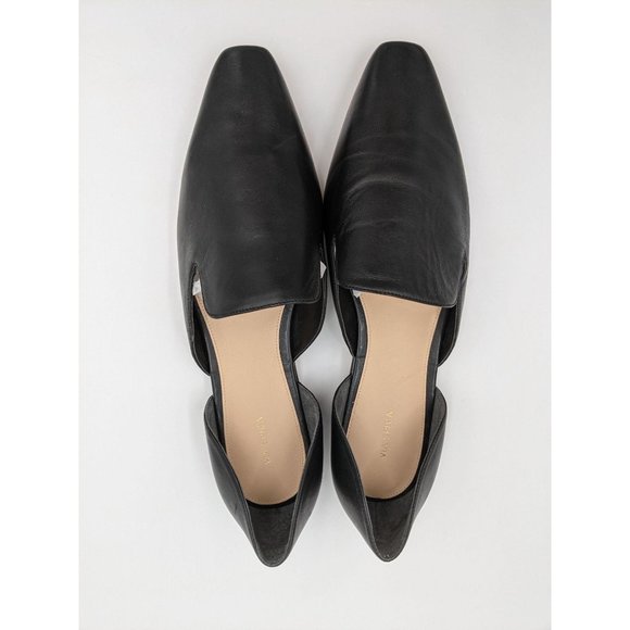 Via Spiga women's Allese black leather square toe d'Orsay loafers flats - Picture 6 of 11